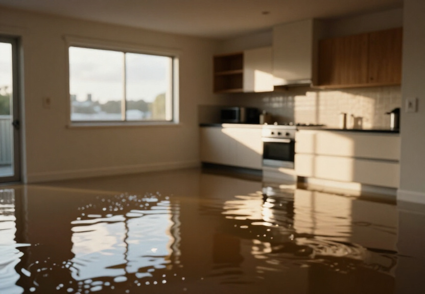 Waterlogged basement in Woronora before drying